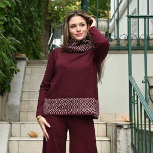 Mara Carol burgundi pulóver